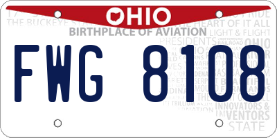 OH license plate FWG8108