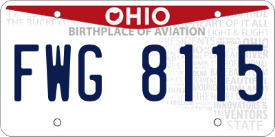 OH license plate FWG8115