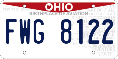 OH license plate FWG8122