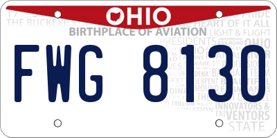 OH license plate FWG8130