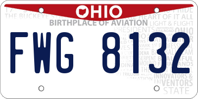 OH license plate FWG8132