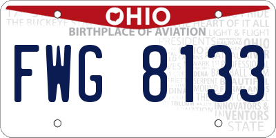 OH license plate FWG8133
