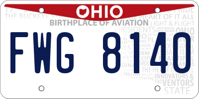 OH license plate FWG8140
