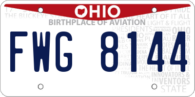 OH license plate FWG8144
