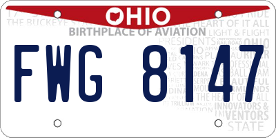 OH license plate FWG8147