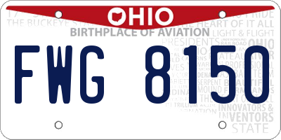 OH license plate FWG8150