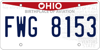 OH license plate FWG8153