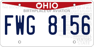 OH license plate FWG8156