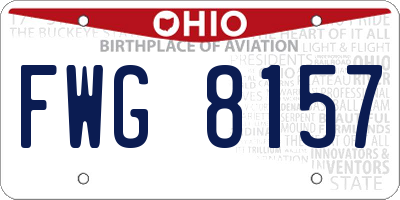 OH license plate FWG8157