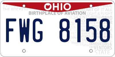 OH license plate FWG8158