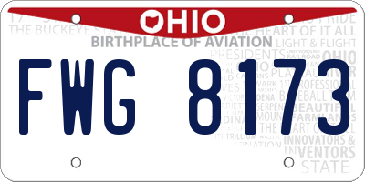 OH license plate FWG8173