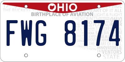 OH license plate FWG8174