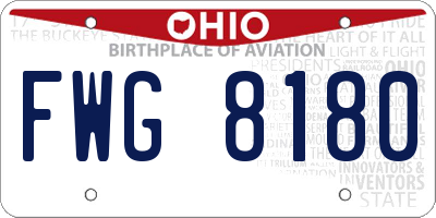OH license plate FWG8180