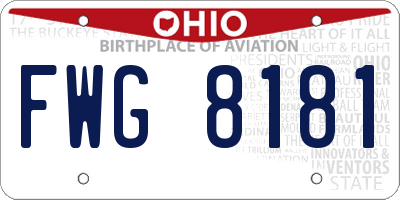 OH license plate FWG8181