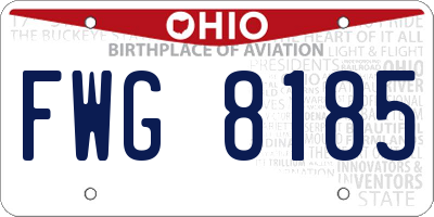 OH license plate FWG8185