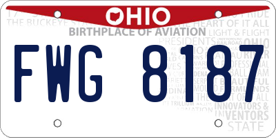 OH license plate FWG8187