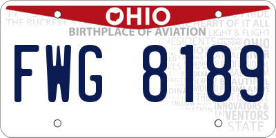 OH license plate FWG8189