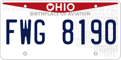 OH license plate FWG8190