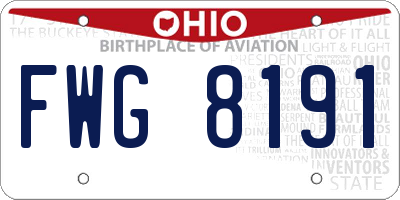 OH license plate FWG8191