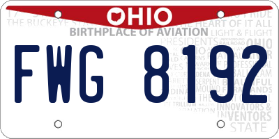 OH license plate FWG8192