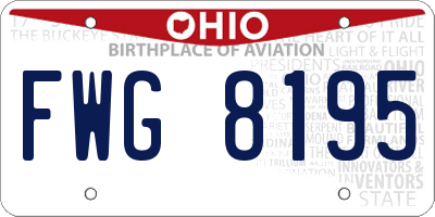 OH license plate FWG8195