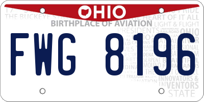 OH license plate FWG8196