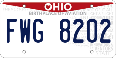 OH license plate FWG8202