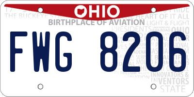 OH license plate FWG8206