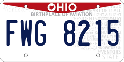 OH license plate FWG8215