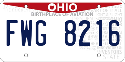 OH license plate FWG8216