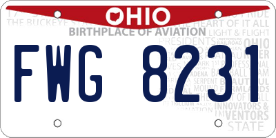 OH license plate FWG8231