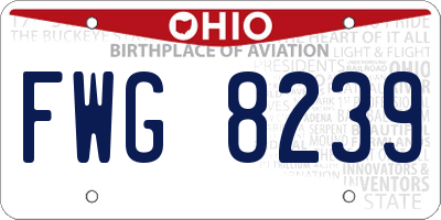 OH license plate FWG8239