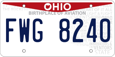 OH license plate FWG8240