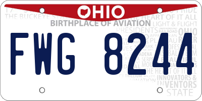 OH license plate FWG8244