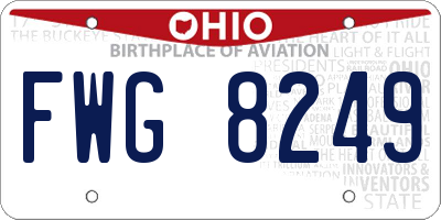 OH license plate FWG8249