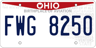 OH license plate FWG8250