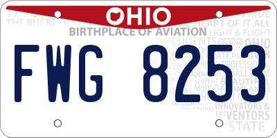 OH license plate FWG8253