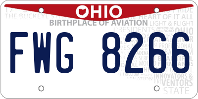 OH license plate FWG8266