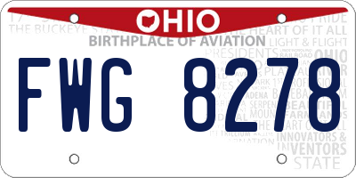 OH license plate FWG8278