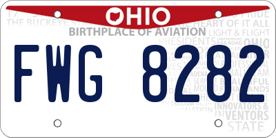 OH license plate FWG8282
