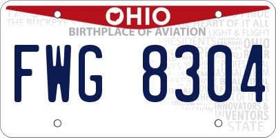 OH license plate FWG8304
