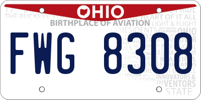 OH license plate FWG8308