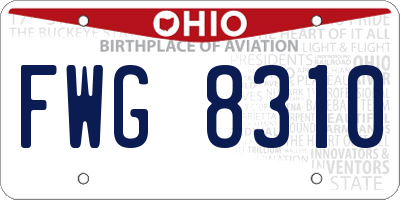OH license plate FWG8310