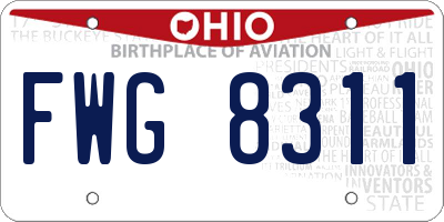 OH license plate FWG8311