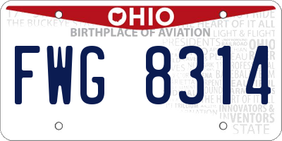 OH license plate FWG8314