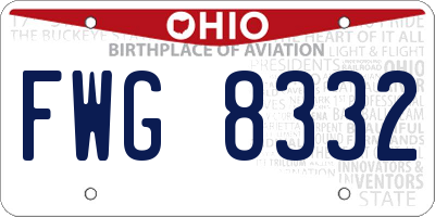 OH license plate FWG8332