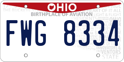 OH license plate FWG8334