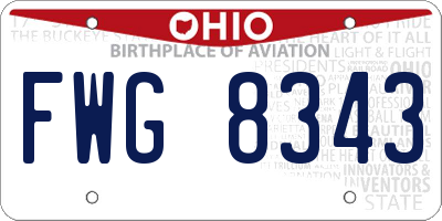 OH license plate FWG8343