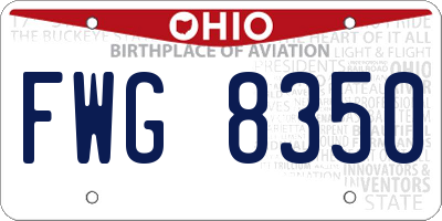 OH license plate FWG8350
