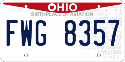 OH license plate FWG8357